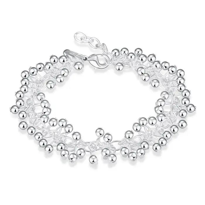 Bracelet en Argent Sterling 925 avec Breloques et Perles
