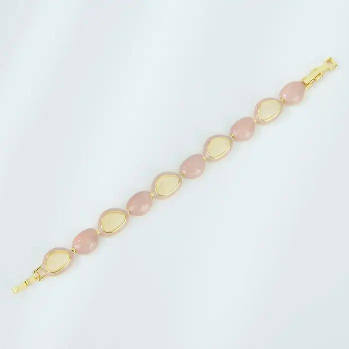 Bracelet en cristal et or 14 carats avec motifs résine colorés bohèmes pour femmes occasions spéciales soirée gala Saint Valentin