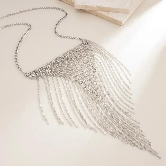 VIVILADY – collier multicouche en maille tissée pour femmes