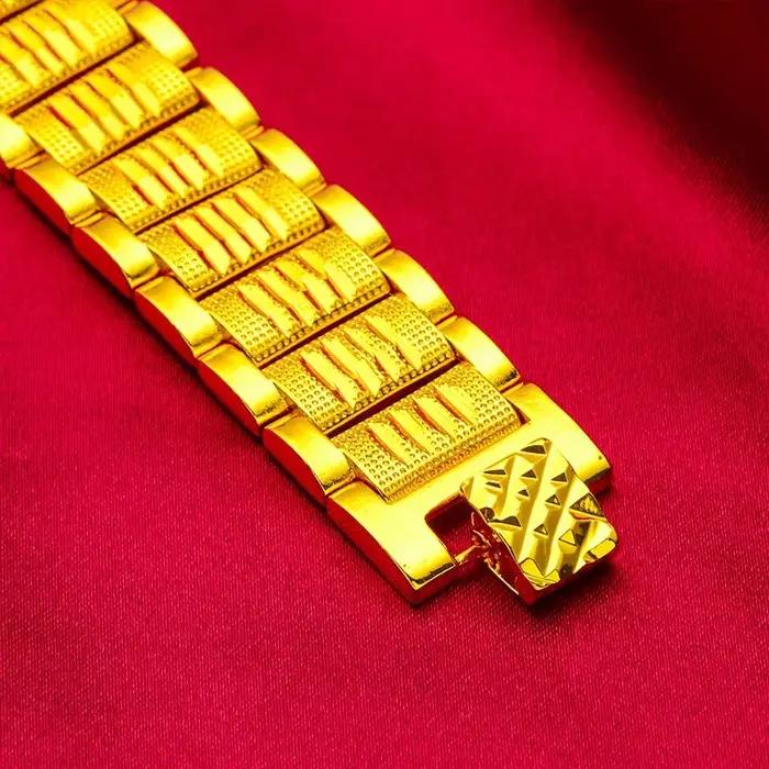 Bracelet populaire en or véritable 24 carats 9999, bracelet classique pour homme et femme, bracelet