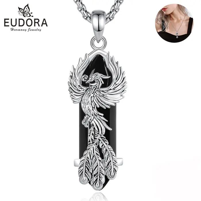 Eudora-Collier Prismatique en Obsidienne Hexagonale pour Femme