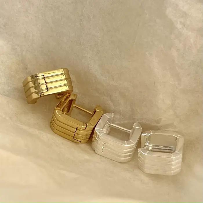 REETI 925 boucles d'oreilles en argent Sterling Styles carrés boucle d'oreille créative chaude Sexy bijoux pour les femmes cadeau personnalisé femmes bijoux