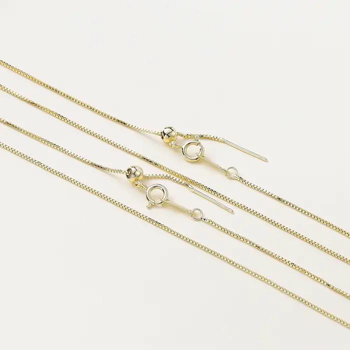 2 pièces/sac 48cm 14K/18K plaqué or venise réglable collier chaîne pour femmes mode classique pendentif