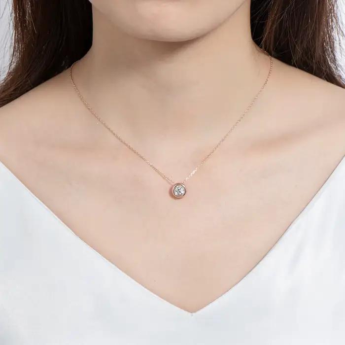 Collier en argent sterling 925 serti de Moissonite de couleur D pour femmes occasions spéciales élégantes cadeaux de fête noël saint valentin