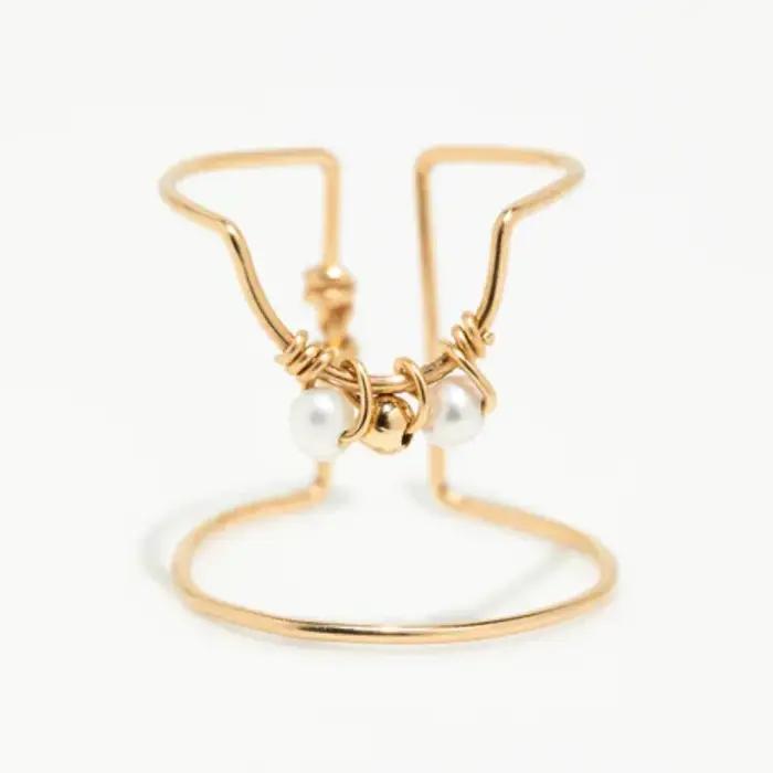 Bague pour ongles en or 14 carats, bague tressée, bijoux de luxe personnalisés, bijoux de créateur,
