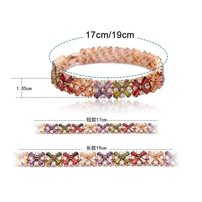 SUGO – Bracelets classiques rétro couleur or Rose en Zircon cubique pour femmes charmantes