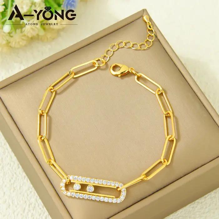 Parure de bijoux de mode de Dubaï, plaqué or 21 carats, zircone géométrique italienne, collier, brac