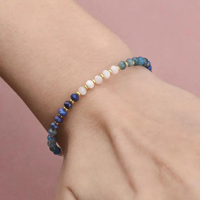 Bracelet rondelles à facettes en pierre naturelle Tourmaline Prehnite Améthyste pour femmes élégantes et bohèmes occasions spéciales