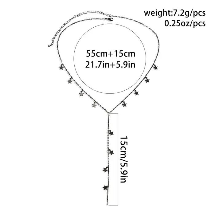 Lacteo – collier Long à pampilles étoile noire