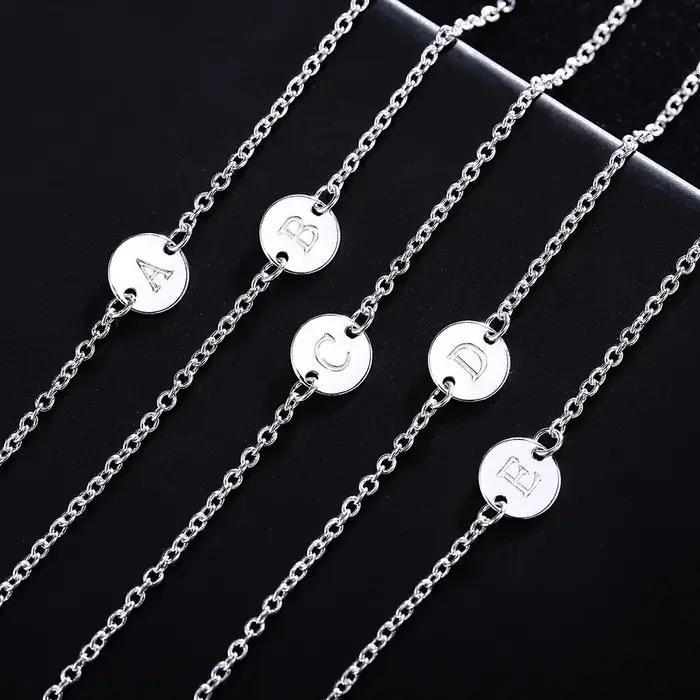 Bracelets en argent Sterling 925 délicats avec 26 lettres, chaîne pour femmes, élégants, classiques, cadeaux de mariage, bijoux