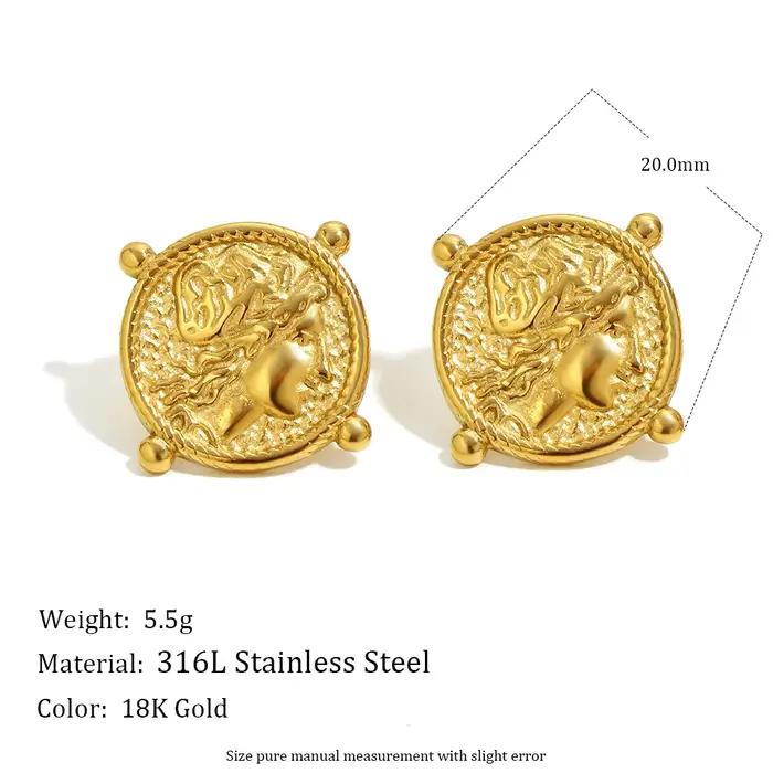 316L acier inoxydable perle ange reine collier Hip Hop étanche ensemble de bijoux femmes 18K plaqué or accessoires