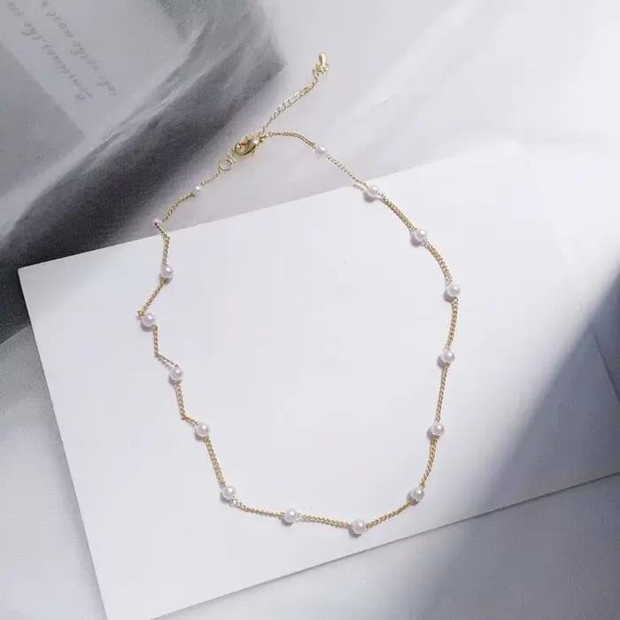 Nouveau Collier Ras-du-Cou Kpop pour Femme avec Perles Dorées, Bijou Gothique Pendentif pour le Cou, Modèle 2026 pour Fille