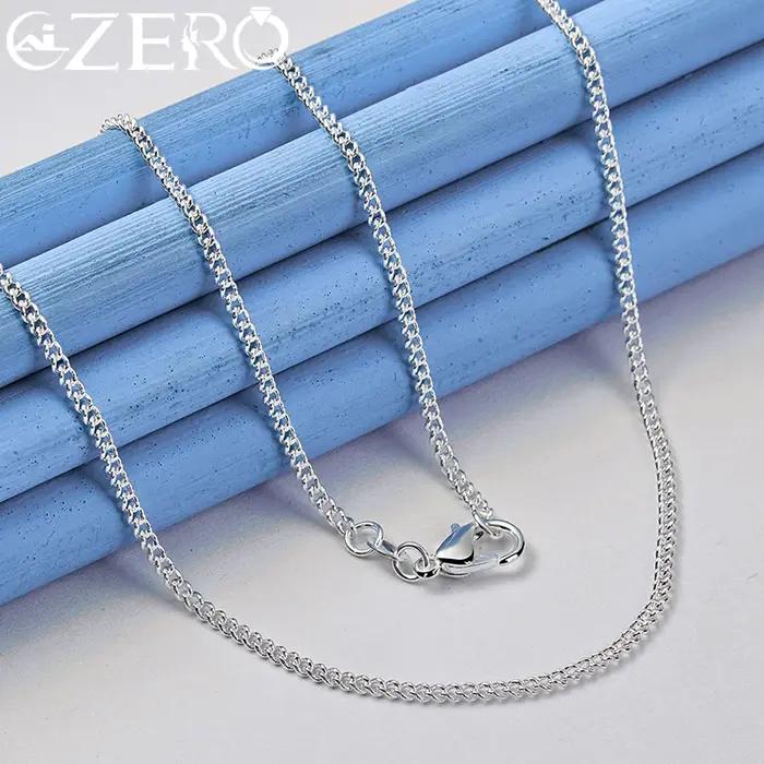 ALIZERO 40-70 cm 925 en argent Sterling 2mm chaîne latérale collier pour femmes hommes fête de mariage mode charme bijoux cadeau