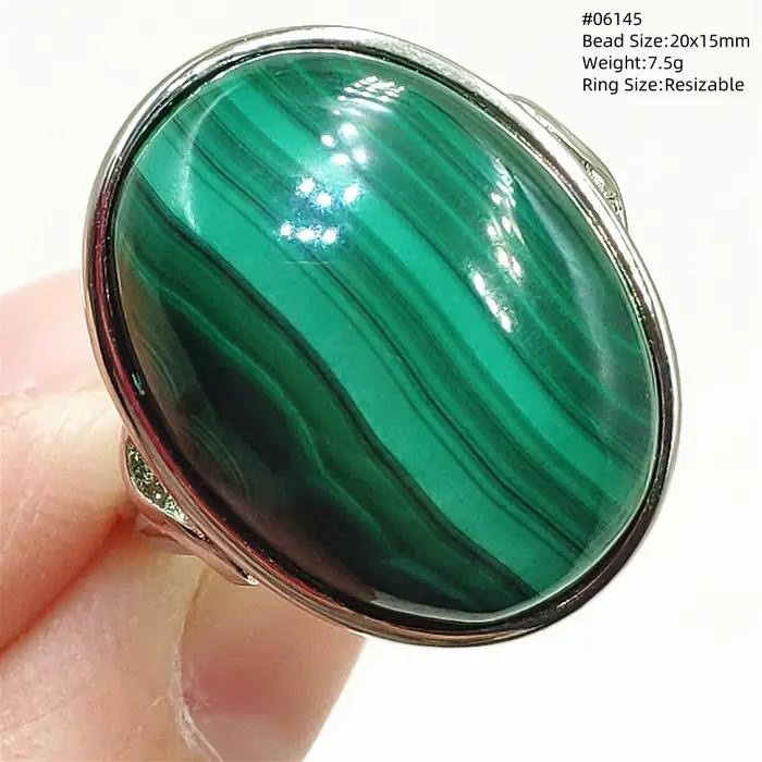 Bague en malachite verte naturelle réglable pour femmes et hommes, pierre de mode, alliance de mariage, bijou de qualité, pierre précieuse, certifiée CNNG, idéal pour les occasions spéciales