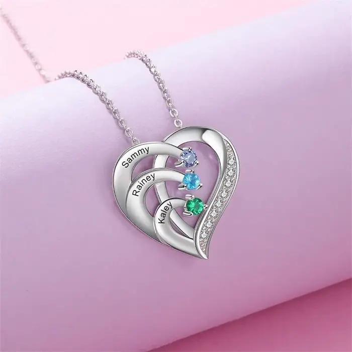Collier personnalisé avec nom de pierre de naissance pour femmes