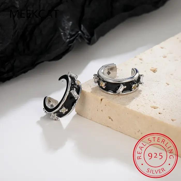 Boucle d'oreille clip en argent regardé 925 pour fille