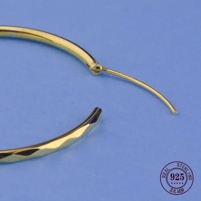 Boucles d'oreilles créoles plaquées or 18 carats pour femmes