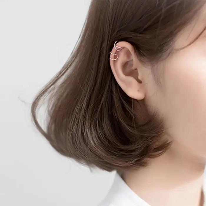 Boucles d'oreilles en forme de C en argent sterling 925 élégantes pour femmes, idéales pour mariage, fête et anniversaire