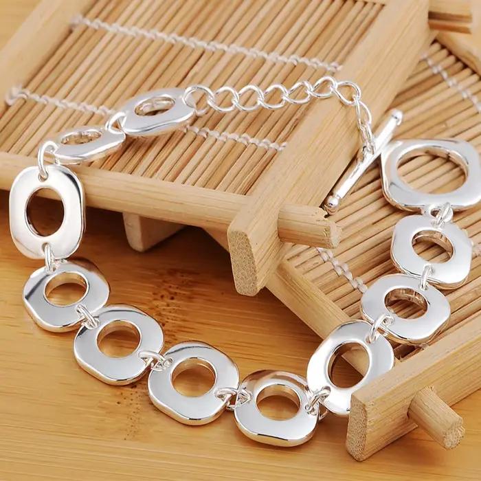 Bracelet carré fin en argent regardé 925 pour femme, 8 amarans, mode couple, fête, bijoux de mariage, cadeau, vente en gros, nouveau