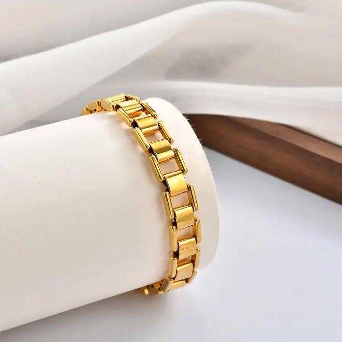 Bracelet chaîne pour femmes en acier inoxydable or non allergique avec gravure personnelle pour occasions spéciales et style bohème