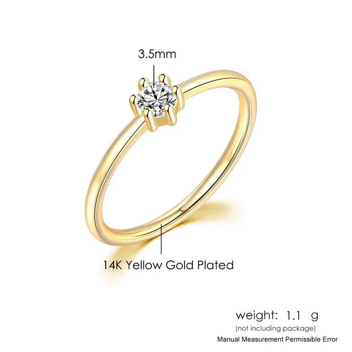 Anneau de mariage classique en zircone cubique plaqué or 14K pour célébrer l'engagement et les occasions spéciales femmes