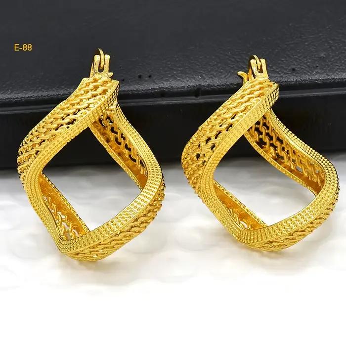 Boucles d'oreilles percées creuses plaquées or, mode Simple de dubaï, Piercings pour Cartilage, anne