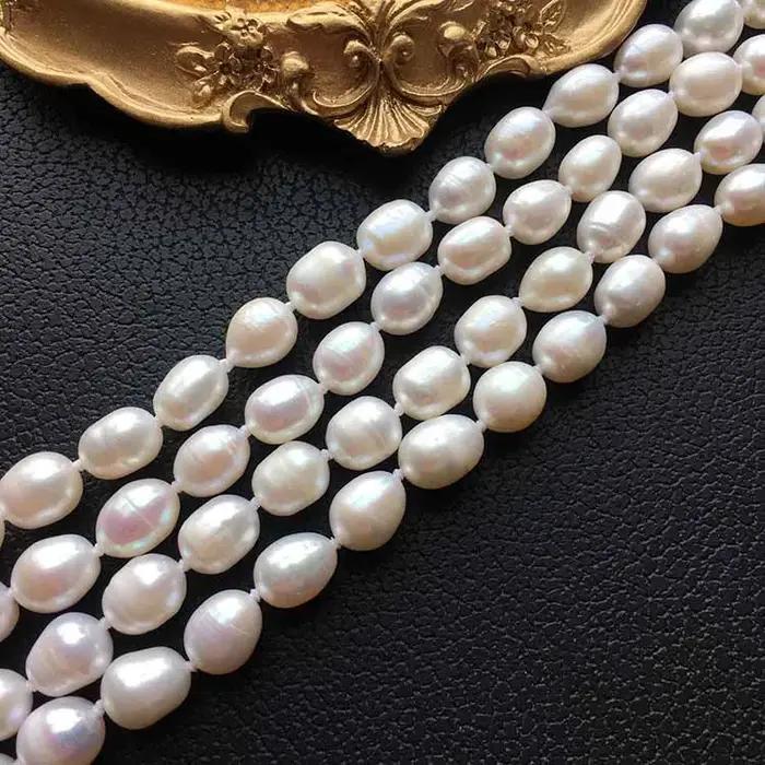 Collier classique long en perles d'eau douce COLARMIX fait main pour femmes occasions spéciales et tous les jours