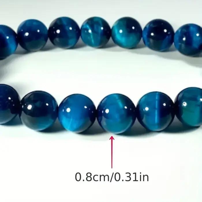 Bracelet 100% naturel en œil de tigre pour hommes et femmes, perles lisses de qualité A de 8mm, brac