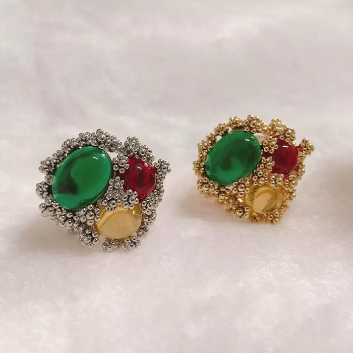 Femmes anneaux de mariée de luxe fête de mariage 18K plaqué or anneau accessoires 2025 conception Unique argent plaqué anneaux pour les femmes