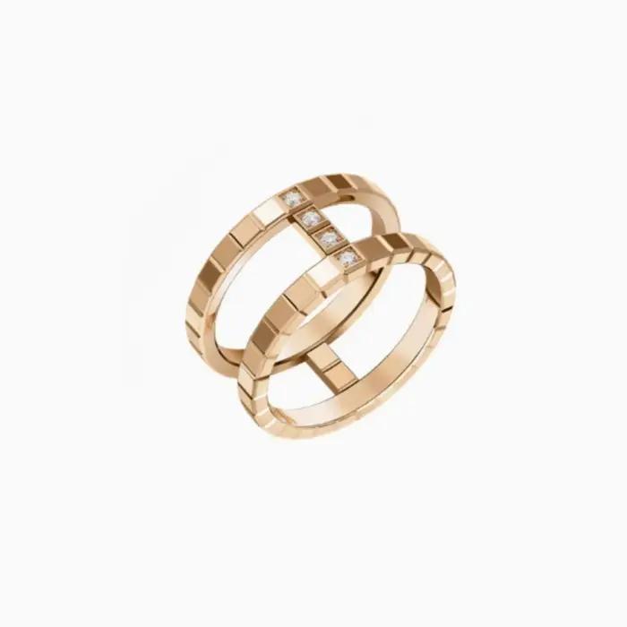 Bague de couple classique en argent 925 avec diamant