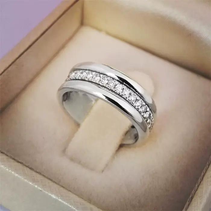Huretailers-Bague de mariage micro pavée pour femme, matiques de fiançailles féminines, accessoires