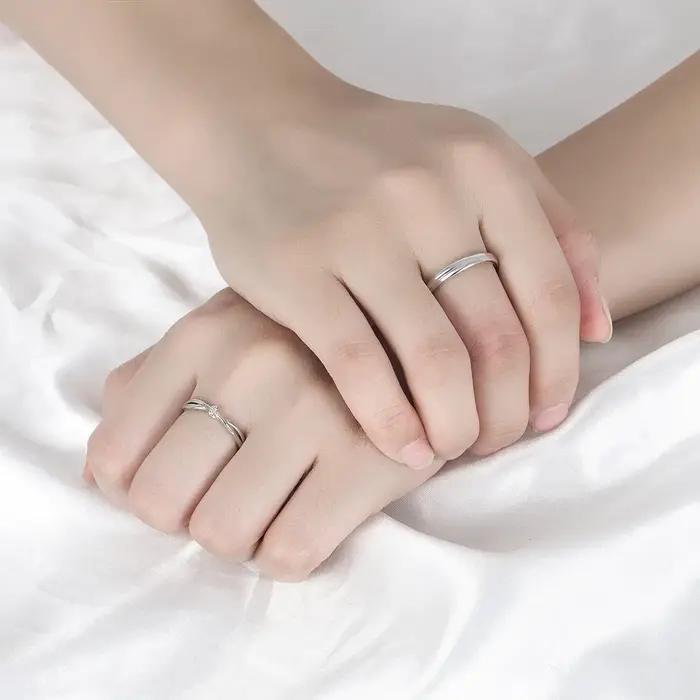 Charmant anneau Möbius en argent sterling 925 pour hommes et femmes