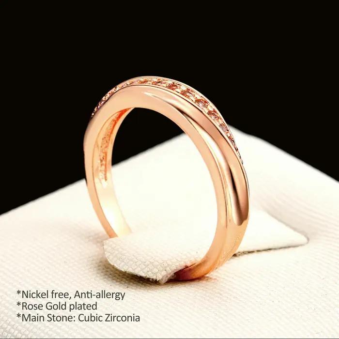 Bague de mariage/fiançailles en zircone cubique pour femme