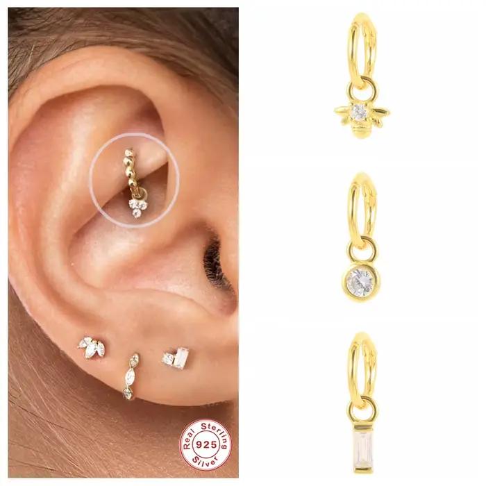 Boucles d'oreilles en argent sterling 925 serties de zirconium blanc étincelantes pour femmes et filles occasions spéciales partys mariage anniversaire engagement
