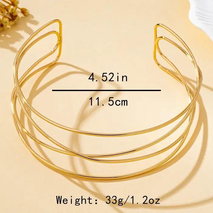 Tour de cou pour femmes en alliage de fer, or et plaqué argent, design minimaliste pour occasions spéciales et tenues quotidiennes