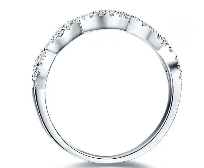 Bague de mariage en or blanc pur 18 carats 750