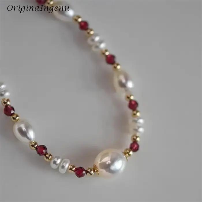 Bracelet en Grenat Naturel Rempli d'Or 14K