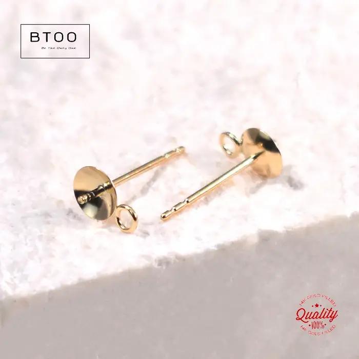 Perle rempli d'or 14K avec tige d'anneau