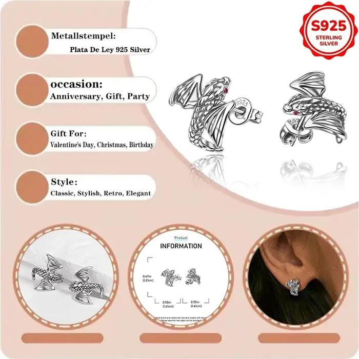 Boucles d'oreilles et breloques pendantes en argent sterling 925
