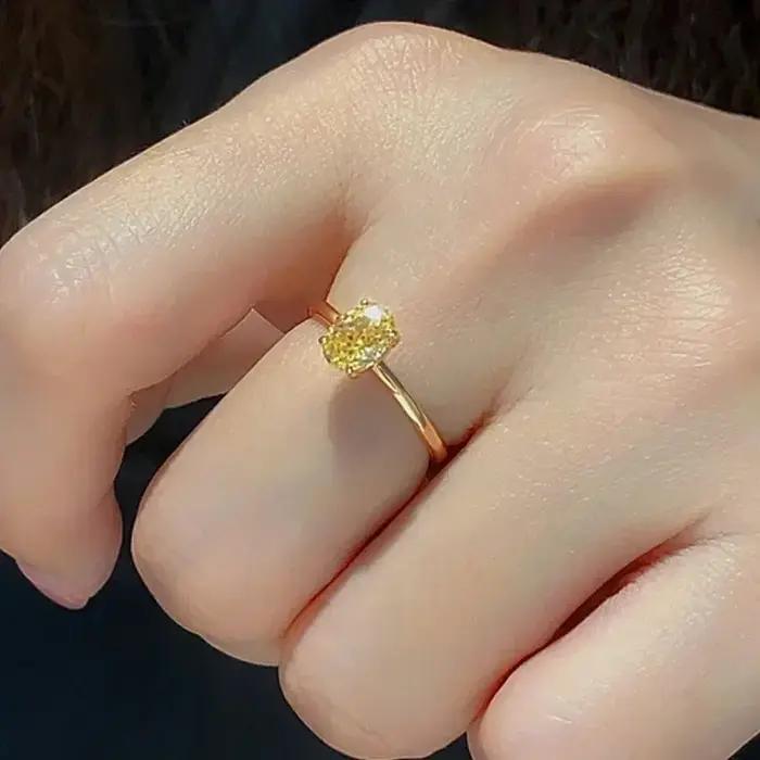 Bague en argent Sterling 925 et zircone 1-3CT, magnifique bague ovale brillante en pierre pour femmes, fiançailles, mariage, luxe, bijoux fins de haute qualité