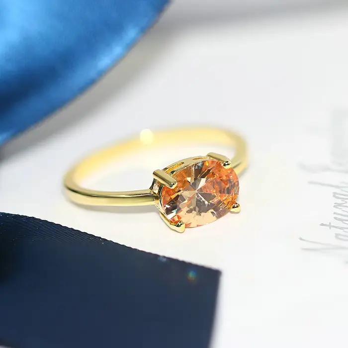 Bague de mariage naren pierre de bonbon pour femme, simple, classique, document doré, fiançailles, c
