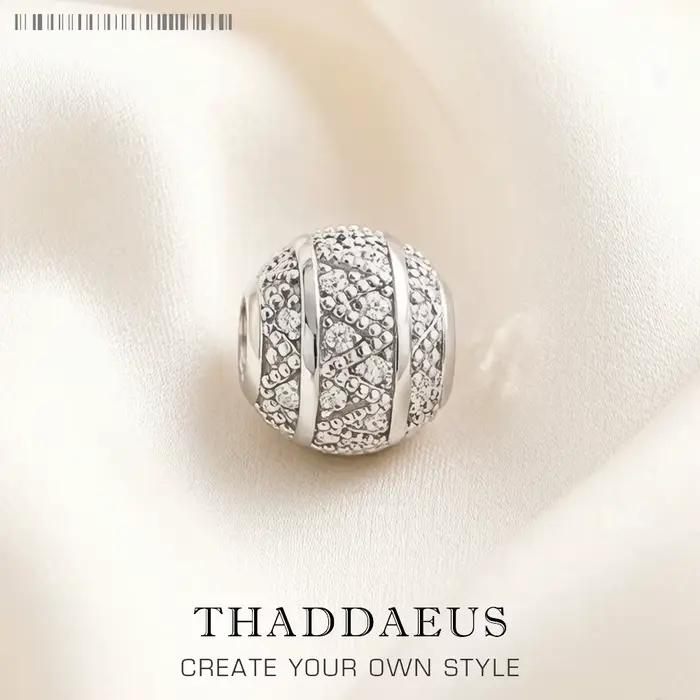 Breloque en forme de bille Zig Zag pour femmes, bijoux fins à faire soi-même, en argent Sterling 925