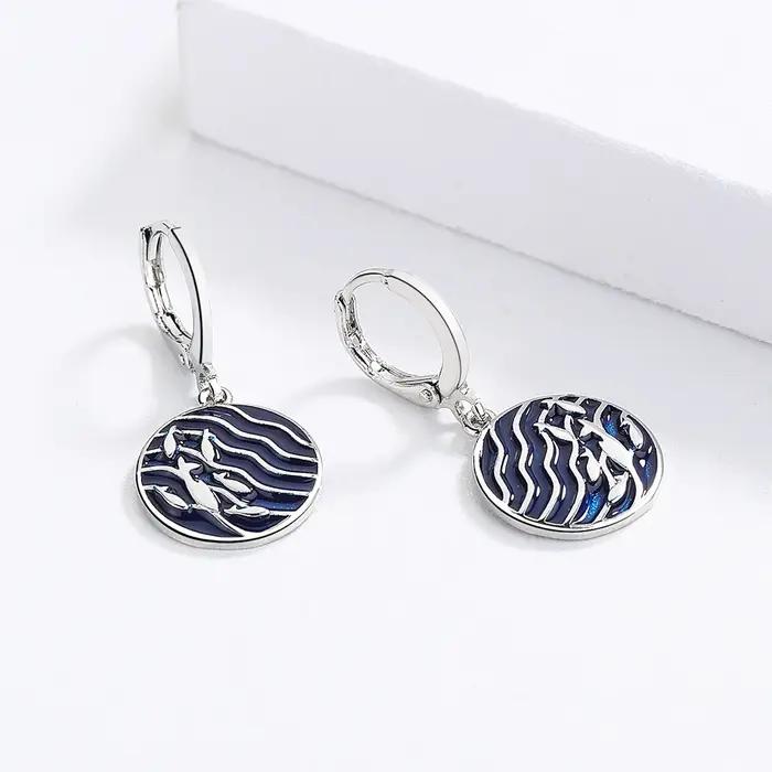 Boucles d'oreilles rondes géométriques irrégulières pour femmes