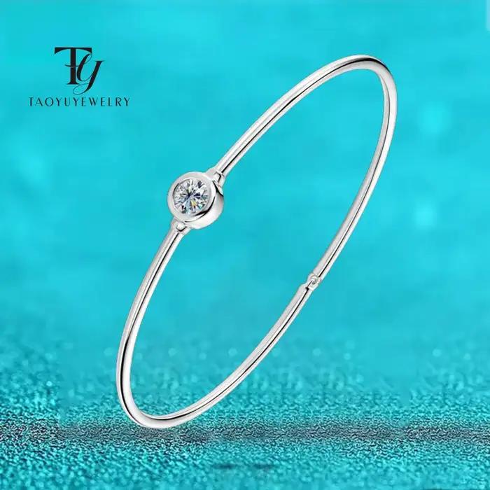 Bracelet Moissonite en Argent Sterling 925 Plaqué Or 18K pour Femmes Occasions Spéciales Cadeau Bijou Élégant