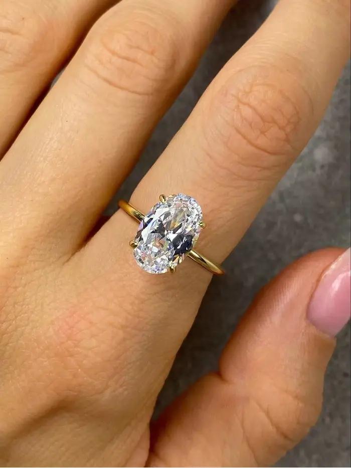 Bague de fiançailles en argent Sterling 925 pour femmes
