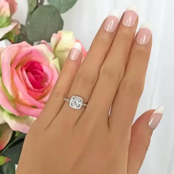 Bague de Fiançailles en Clip CZ Transparent pour Femme, Grande Bague de Rotterdam, Couleur Argent, Bijoux de Mariage, Cadeau de ix, AAA, Mode Féminine