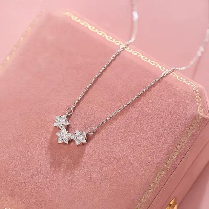 Collier étoile en argent Sterling 925 pour femmes, chaîne de collier à la mode, pendentif Simple éto