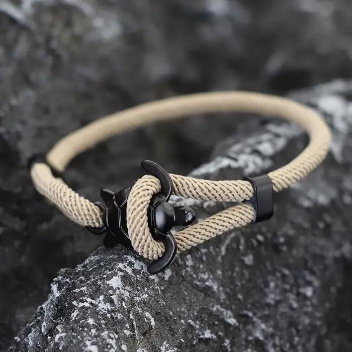 Bracelet tortue Marine Unique pour hommes, corde réglable coulissante, plage d'été, fil nautique, Braslet de loisirs