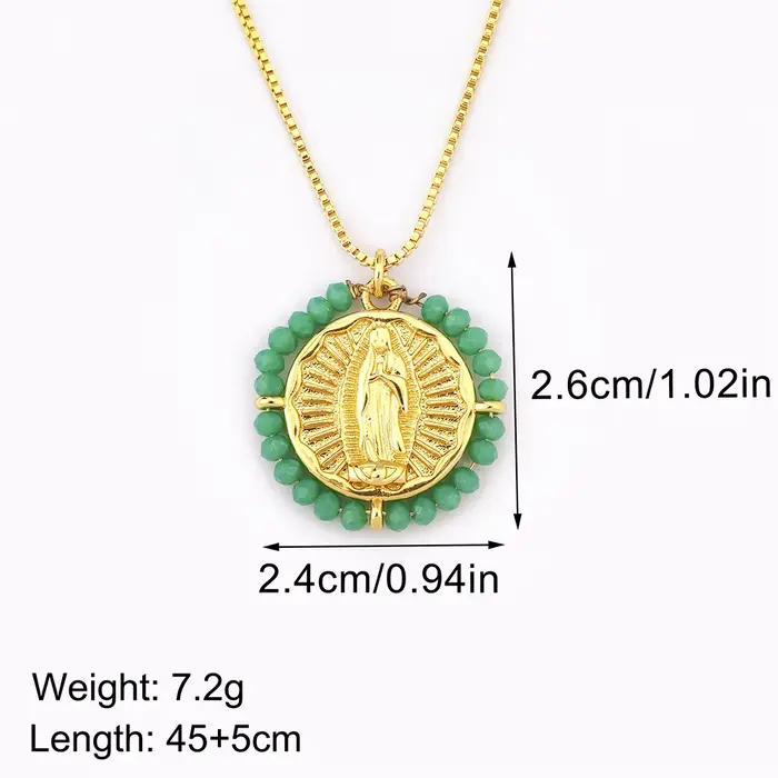 Nidin-Collier pendentif vintage pour hommes et femmes, perles pavées de portrait, nouveaux instituts ChimRound, Joaillerie, 03, fête, beaux cadeaux