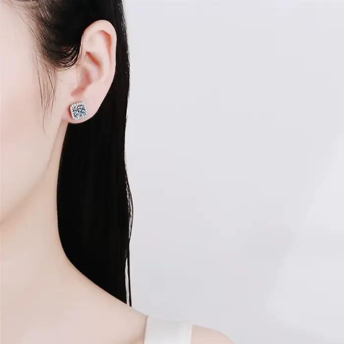 Boucles d'oreilles Moissanite pour femmes